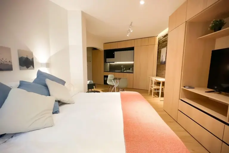 Designer 40m2 Santiago Flat With Dedicated Home Office In Trendy Lastarria District