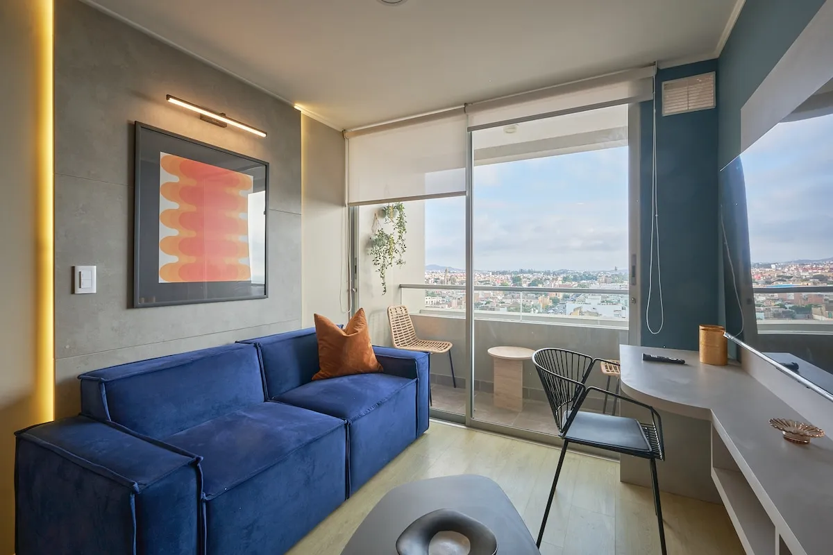 Work Over The Skyline: Airy 2br Upscale Flat In Lima With Terrace Workspace