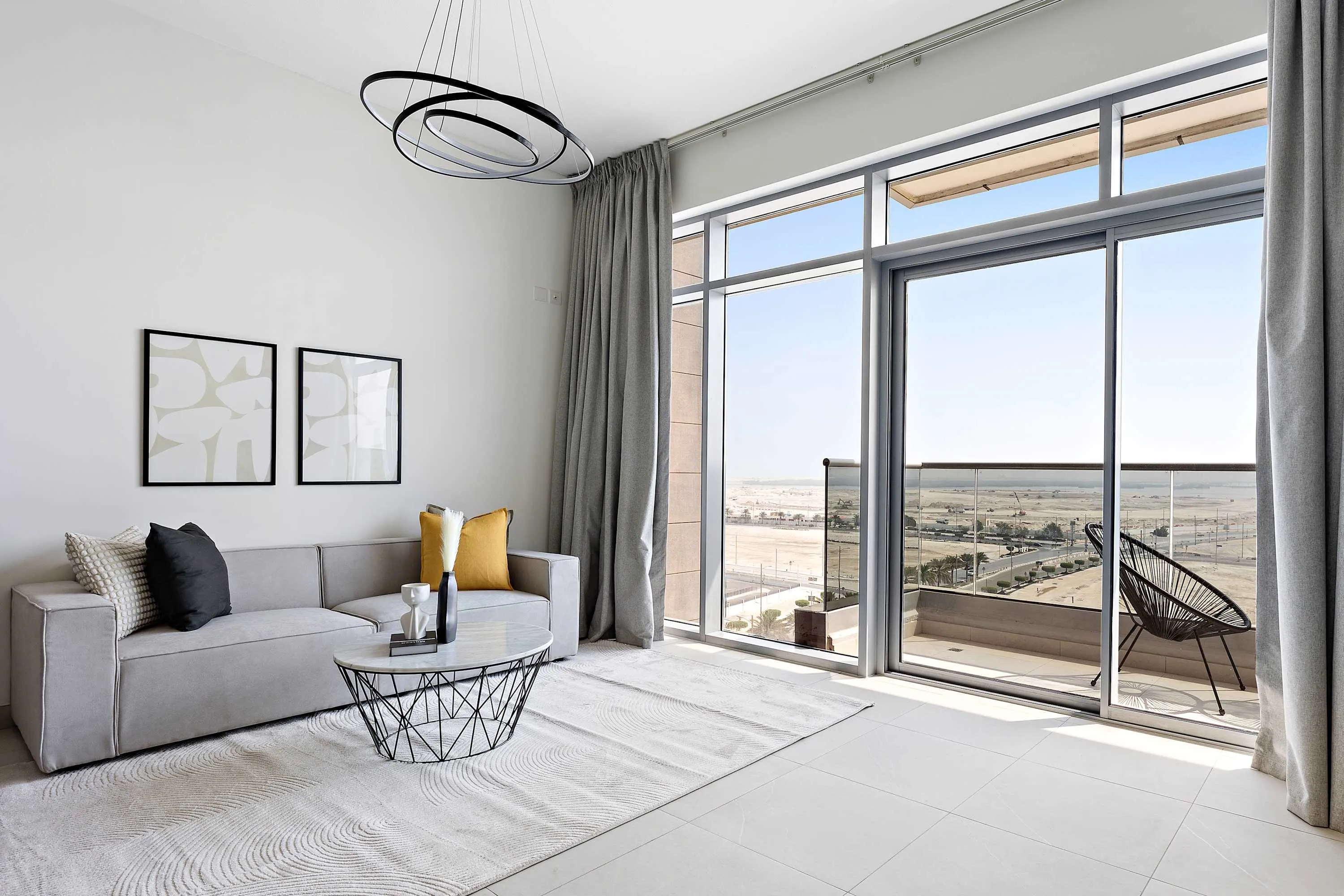Luxurious 90m2 Abu Dhabi Apartment With Bright Home Office In Najmat Tower For Remote Work