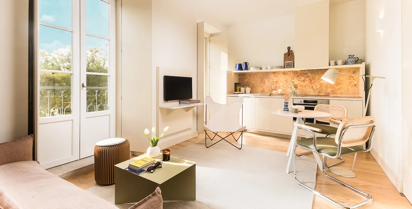 Trendy 35m2 Lisbon Flat With Dedicated Home Office Space For Remote Work