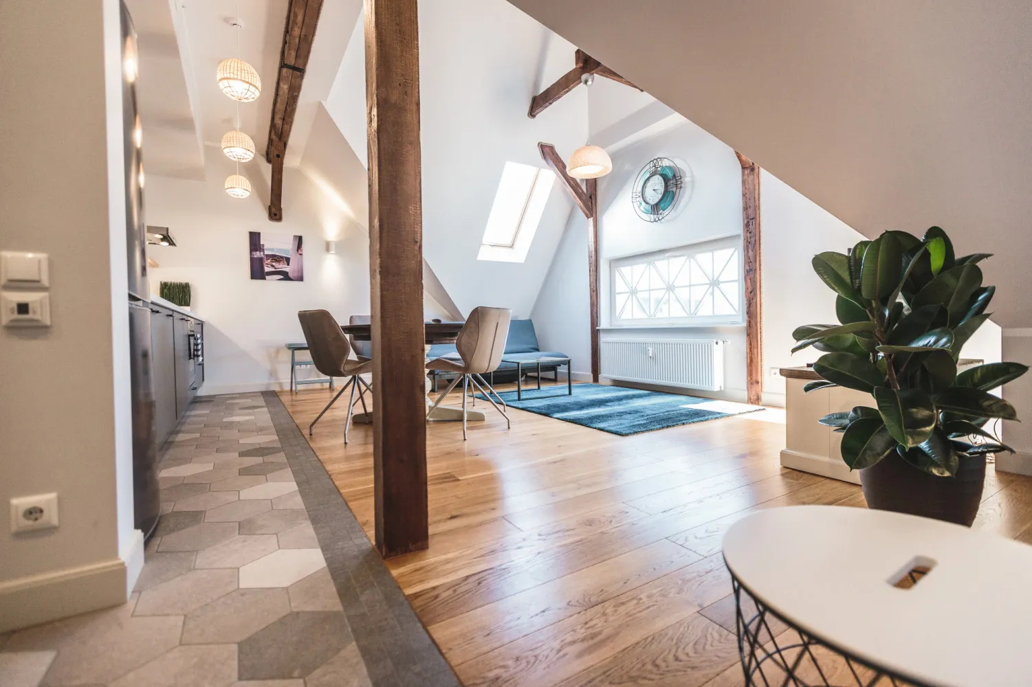 Loft One-Bedroom Apartment In Riga With A Dedicated Workspace - Corporate Housing in Riga, Latvia
