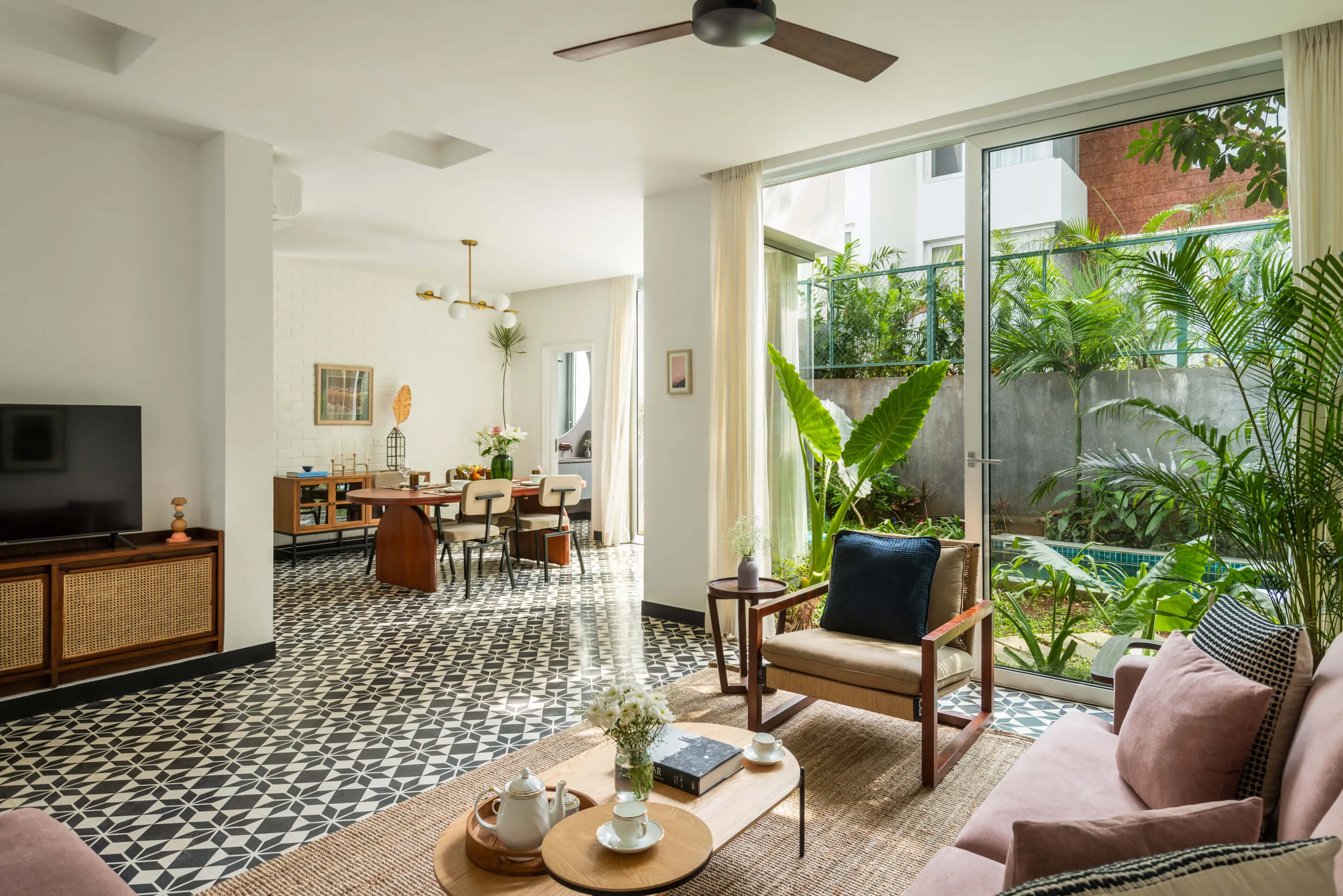 Designer Goa Flat With Dedicated Home Office In Efficient 2-bedroom Layout